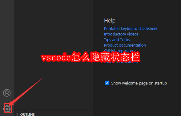 vscode怎么隐藏状态栏