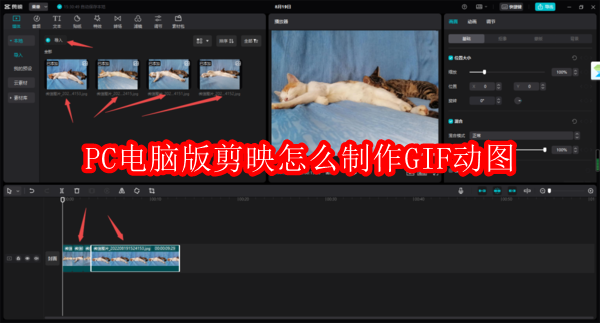 PC电脑版剪映怎么制作GIF动图