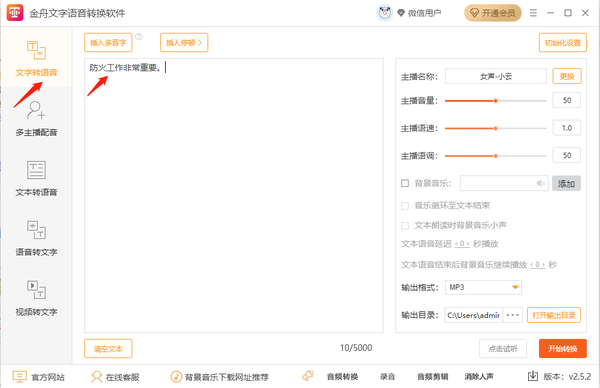 金舟文字语音转换软件怎样正确转换多音字