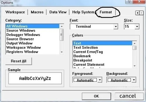 vc++6.0如何调整字体
