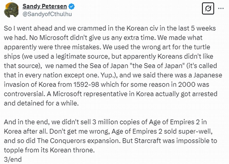 前《帝国时代2》设计师：高丽文明是微软强行让加入的