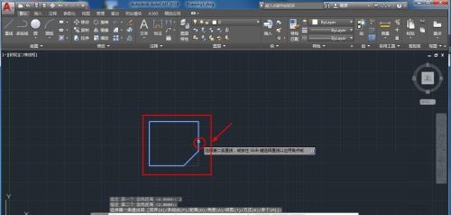CAD2018如何给图形添加倒角